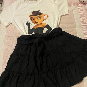 Girls brain rot set skirt